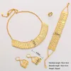 Exquisite Mode Midden-Oosten Arabische Bruid Moslim Munt Ketting Oorbel Ring Armband Set Goud Kleur Bruiloft Sieraden Accessoires