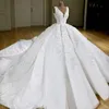 Dubai Fashion Corset Robes de mariée Col en V Perles Dentelle Applique Robe de mariée à lacets Robe de bal sud-africaine Tulle Robe de mariée