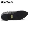 Bomkinta PU Leather Botki Mężczyźni Brytyjski Styl Pasek Mężczyźni Buty Zipper Mężczyzna Martin Buty Wysokie Cut Buckle Men Casual Buty