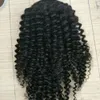 Бразильские волосы хвостик Afro Curly Kinky Ponytail Drawstring Короткие Afro Kinky Pony Tail Закрепите на наращивание волос вьющегося хвостика человека 120г