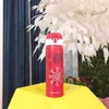 Thermos natal cristal floco de neve vermelho aço inoxidável copo vácuo para fora porta esporte tumbler 500ml para coffee341c8421598