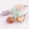 5 colors Natural Stone Pendant Handmade Twining Irregular Natural Stone Pendant Necklace For Women 45-30mm 1Pcs TRS0228X