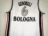 Hot Selling 6 Manu Ginobili Jerseys Men White Team Basketball Kinder Bologna Jerseys Ginobili Sport Uniforms All Syched Quality