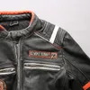 1.973 Homens de moto jaquetas de couro genuíno com painéis cores costumes americanos BO MIKE RONNY andar rápido jaqueta de passeio livre Corrida