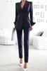 Pant Suits 2 Piece Sets Striped Blazer Jacket &Trousers For Women Office Lady Outfits Spring Business Formal Work Wear Uniform