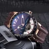 NOUVEAU nouveau 42 mm Executive El Toro Brown Dial Tourbillon Automatic Movement Mens Watch Rose Gold Case Black Centor