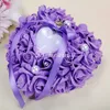 Almohada de anillo de bodas con caja de corazón Cojín en forma de corazón floral Matrimonio Proveedores creativos Decoración de alta calidad