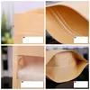 18x26cm Stand Kraft Paper Window Frosted Showcase Packaging Food Bags Heat Sealing Zip Lock Reusable Baking Candy Snacks Tea Package Pouch