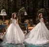 Vacker prinsessa blomma flicka klänningar för bröllop pärlstav blommor fjärilar barn bröllopsklänning i sidled