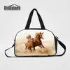 3D Printing Horse Animal Travel Duffle Bag With Shoes Pocket Canvas Men's Luggage Crossbody Bags Journey Shoulder Bags Duffel Messenger Bags