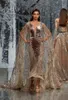 Ziad Nakad 2020 Avondjurken Luxe Mermaid Prom Draag Kralen Pailletten Crystal Sexy Diepe V-nek Velvet Mouwloze feestjurken Formele jurk