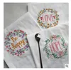 Embroidery Wedding Serviette Super-Absorbent Cotton Plain Tea Towel Glass Concise Upscale Home Cloth Table Napkin 45*70 Free Shipping