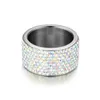 MGFAM (197R) Crystal AB Kolor Duże pierścienie Moda Dla Kobiet Stal Titanium 316L Brak zmiany koloru
