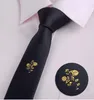 Fashion mens classical cartoon animal Bee butterfly Beard Broom skinny polyester neck ties Embroidery black casual Tie