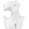 Simple Cross Hanger Ketting 18K Rose Gold Filled Womens Mens Crucifix Hanger Ketting Gift Mode-accessoires aanwezig