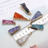 Roing 7 Colors Triangle Pendant Natural Crystal Stone Charms Charms Necklace for Earingブレスレットネックレス