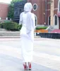 2018 muslimische Erwachsene Casual Strick Roben Musulmane Türkisch schwarz weiß Muslim Abaya Kleid Roben Arabische Gottesdienst Abayas Wj2312