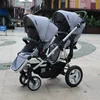 Lovely Cartoon Design Twins Wózki Wózki Wózki Light Tandem Folding Double Spacerowicer Do Noworodków 2018 Nowa wersja Baby jogger