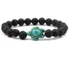 New 8MM A Grade Lava Stone Turquoise Turtle Bracelet Bangles Natural Stone Energy Yoga Beaded Bracelet Free Shipping