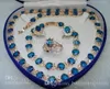 wholesale Blue Stone Sapphire Set Necklace Bracelet Earrings Ring