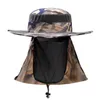 Ao ar livre Mosquito Repelente Balde Chapéus Anti-uv Pescoço Proteção Boonie Chapéus Com Máscara de Proteção de Orelha Selva Rainforest Hat