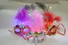 Maschere da ballo per trucco di Halloween Maschera LED luminescente Maschera da principessa con piume per feste da ballo in maschera, ballo di fine anno, cosplay, decorazione per night club