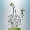 Partihandel 12 Recycler Tube 14mm Joint Vortex Recycler Glass Unique Bong Super Cyclone Vortex Recycler Oil Dab Rigs med skål XL137