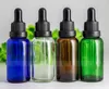 440PCS Lot E Juice 30ml Amber Blue Green Clear Glass Essential Oljeflaskor Partihandel Glasögon Droppflaska 30 ml för kosmetisk