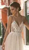 Spaghetti Strap A Line Wedding Dress Dot Tulle Pearl Beaded Lace Appliqued Factory Real Photo 2020