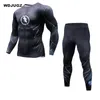 Hommes Compression Sport Costume Gym Musculation À Manches Longues T-Shirt Leggings Hommes Couche De Base Thermique Uderwear Hero joue costume