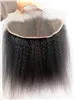 grossist, obearbetad remy brasiliansk jungfrulig kinky rak spets fronthår stängning 13 * 4inch mänskliga hårförlängningar naturlig svart 1b färg