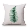 pot plant cushion cover high quality cotton linen chair chaise throw pillow case green leaves home decor cactus cojines almofada