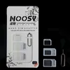 4in1 Noosy Nano SIMカードアダプタ+マイクロSIMカードアダプタ+ iPhone Samsung 300pcs /ロット用イジェクトピン付き標準SIMカードアダプタ