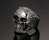 Punk Vintage Stainless Steel Skull Ring for Men Antique Silver Color Zircon Mens Rings Hip Hop Male Jewelry