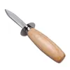 Couteau à huîtres à manche en bois Couteau à huîtres en acier inoxydable Outil pour ustensiles de cuisine
