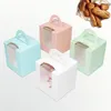 9.5 * 9.5 * 11cm Classic Candy Paper Box Färgrik / Mönster Enkel Förpackning Cupcake Box med Inre Base 100pcs / Lot Gratis frakt