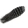 10 "-26"巻き毛マイクロループヘアエクステンションバージンマイクロリングヘアエクステンション100g深い巻き毛マイクロループ人間の髪の伸び