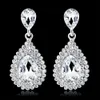 Shining Fashion Crystals Earrings Rhinestones Long Drop Earring For Women Bridal Jewelry Wedding Gift For Bridesmaids BW-009