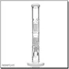 Hopahs 16 "Tree Precs Glass Bong Percolator Big Water Pipe med hack kompletta 17,5 raka bongs