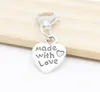 100pcs سبيكة صنعت Whit Love Charms سحر Clasp Clasp Dangle لنتائج صنع المجوهرات الجديدة