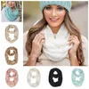 8colors Winter Knitted Scarf Woolen Girl Knitting Ring Warm Loop Crochet Scarf Double Circle Teenager neck scarves with logo GGA946