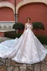 Cathedral Wedding Dresses 2019 Long Sleeves Illusion Neckline Ball Gown vestidos de noiva Covered Buttons Real Pictures robe de mariee