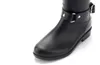 Moda PVC donne stivali da pioggia fibbia ragazze signore scarpe di gomma per casual passeggiate caccia esterna impermeabile femminile tacchi bassi stivali pioggia zip