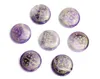 7 pieces Ultrathin Natural Chakra Amethyst Quartz Tiger Eye Stones Engraved Crystal Reiki Healing Archangel Symbols Summon Magic Circle Set