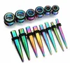 36st / set 1.6-10mm 316l Tapers öronproppar Gauge Stretching Kit Piercing för kvinnor Män Kroppsmycken 3 Färg Punk Style Örhänge G75L