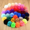 Hairjewelry 40 kolorów okrągłe szyfonowe nakłucie kwiat ozdoby dla dzieci dziecięce