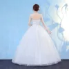 Robe De Noiva Orgazan Bateau Cou À Manches Longues Robe De Mariée 2018 Nouvelle Mode Dentelle Élégante Mariée Princesse Appliques