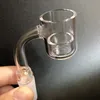 25mm XL Flat Top Quartz Banger Nails Carb Cap com tigela de inserção de quartzo e Terp Pearl Bucket 10mm 14mm Tubos de água de vidro.