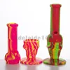 Skull Silicone Bong with Down Stem Glass Bowl Smoke hookahs Dab Food Grade Silicon Colorful Water Pipes Herb Pipe Hand