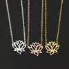 Bracelets de fleur de lotus chanceux de charme en acier inoxydable pour femmes Boho bijoux délicats bracelet de yoga bracelet mère cadeaux